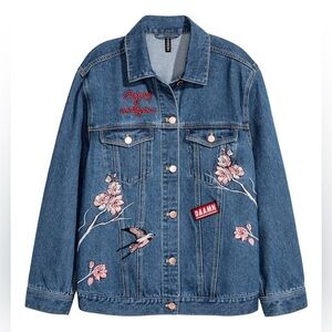 H&M Embroidered Denim Jacket